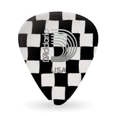 Imagem de Palhetas de guitarra de celuloide Checkerboard da D'Addario, extra pesadas, pacote com 100