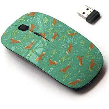 Imagem de Mouse sem fio 2.4G com design de padrão bonito para todos os laptops e desktops com nano receptor - campo de cavalos selvagens
