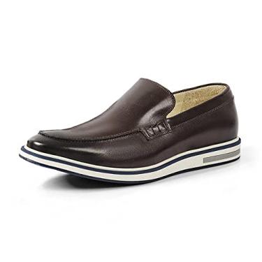 Imagem de Sapato Casual Masculino Loafer Couro Legítimo Stone Slim Reverso - 1131 - Tabaco Tamanho:38;Cor:Marrom