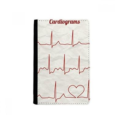 Imagem de Porta-passaporte com design de coração para eletrocardiograma Notecase Burse carteira porta-cartão, Multicolor