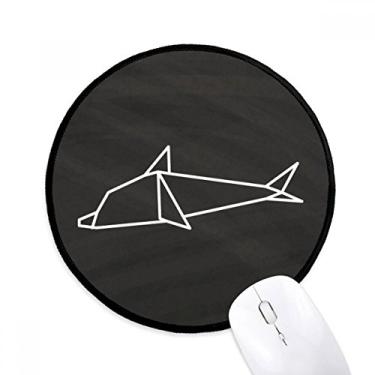 Imagem de Tapete de rato abstrato origami golfinho forma geométrica desktop escritório tapete redondo para computador