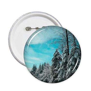 Imagem de Pinheiro nuvens céu azul art déco presente alfinetes moda crachá botão emblema decoração acessório 5 peças