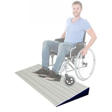 Imagem de Rampas de limiar de alumínio de elevação de 2,3 polegadas para cadeira de rodas/robô varredor, rampa de transição interna antiderrapante resistente, 75 cm/29,5 polegadas de largura needed