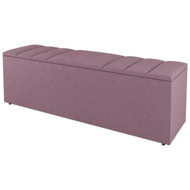 Imagem de Calçadeira Baú Solteiro Grace 90Cm Suede Rosé - Desk Design