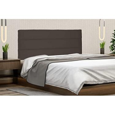 Imagem de Cabeceira Cama Box Casal Estofada Painel Suspenso 1,40 M Safira (Suede, Café)