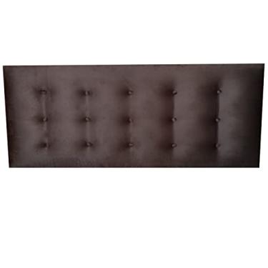 Imagem de Cabeceira Painel Botonê 15 Suede Liso Marrom Strass King 195 X 80 Cm