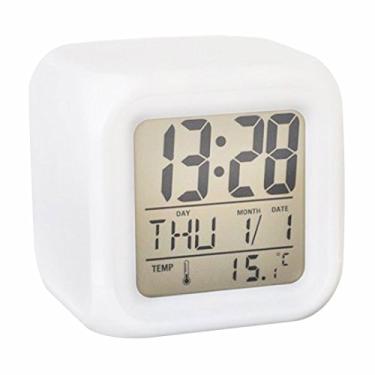 Imagem de Despertador digital para crianças com 7 cores, despertador digital, mudança de LED, LCD