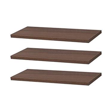 Imagem de Kit 3 Prateleiras 40 x 15cm Nogal Suporte Invisível