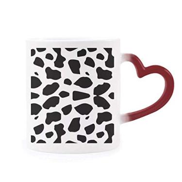 Imagem de Caneca de grés com estampa de arte em grão de cachorro sensível ao calor Caneca vermelha que muda de cor