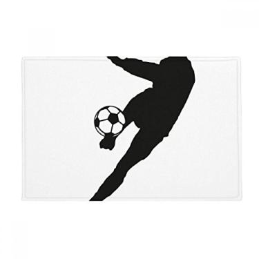 Imagem de DIYthinker Tapete antiderrapante para porta de banheiro com contorno de futebol americano