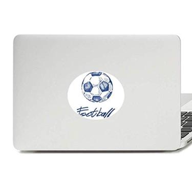 Imagem de Adesivo de notebook simples com emblema de vinil azul de desenho animado futebol