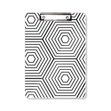 Imagem de Hexagon Line Art Grain Ilustration Pattern Prancheta pasta bloco de escrita placa de suporte A4