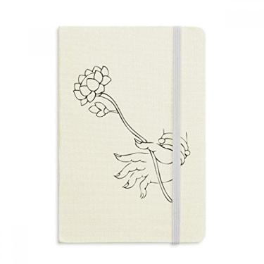 Imagem de Caderno Culture Lotus Hand Simple Illustration Pattern Official Fabric Hard Cover Classic Journal Diary