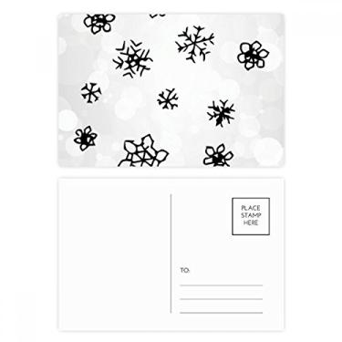 Imagem de Conjunto de cartão postal com estampa de flocos de neve, meteorologia pintado à mão, cartão de felicitações de aniversário