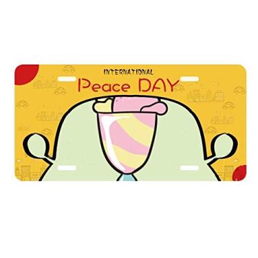 Imagem de DIYthinker Cherry Sweet Cup Placa de licença de sorvete Etiqueta Decoração de carro Dia da Paz