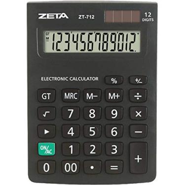 Imagem de Calculadora De Mesa 12dig. Zetta Zt712 Preta - Unidade, ProCalc, 5873, Preta