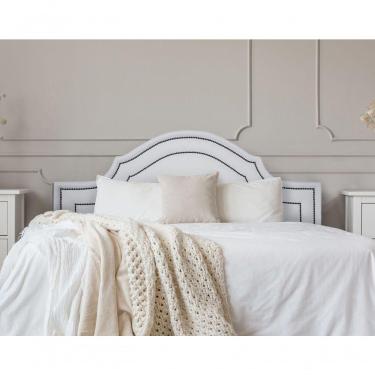Imagem de Cabeceira Queen Luxo 160x60 Courino Branco Tachas Fumê
