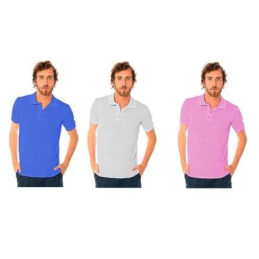 Imagem de Camiseta Camisa Polo Masculina Lisa Verti Kitt 03 pçs Fatto a Mano