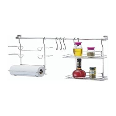 Imagem de Kit Cozinha Suspensa Porta Utensílios e rolos Kit02 Cromado