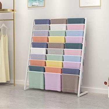 Imagem de Expositor De Lenços - Cabides Hijab De Metal - Rack De Calças Para Terno De Chão - Prateleira Organizadora Para Pendurar Lençóis, Lençóis De Chão, Cinto Para Calças, Rack Para Pendurar,Branco,80X4