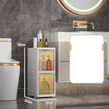 Imagem de Armário de Armazenamento de Banheiro de Plástico Com Gavetas Transparentes, Unidade de Armazenamento Vertical, Organizador de Grande Capacidade para Lanches, Brinquedos e Roupas