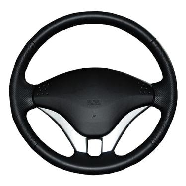Imagem de Adequado para Mitsubishi V73 2011, capa de volante de carro, respirável e confortável, capa de volante de couro costurada à mão