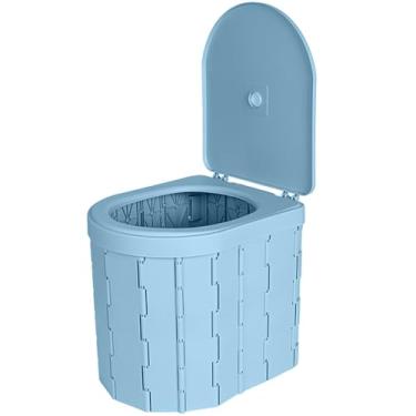 Imagem de Daconovo Vaso sanitário portátil para acampamento, banheiro dobrável conveniente montado em carro para viagens, adultos, crianças e idosos, penico portátil à prova de odor e antiderrapante