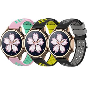 Imagem de Hoopyeecase pulseira de relógio Compatível para TicWatch E3, Suave Bicolor 20mm silicone esporte assistir banda para TicWatch E3 / TicWatch GTH/TicWatch E/TicWatch 2 Smart Watch