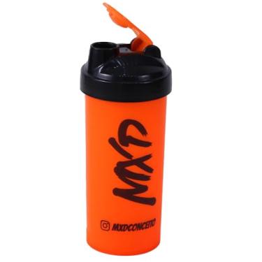 Imagem de Coqueteleira Shakeira Shaker MXD Conceito Academia Treino Hidratação Clássica Peneira 700ML (Laranja/Preto)