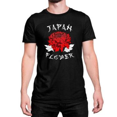 Imagem de Camiseta T-Shirt Japan Flower Japão Flor Rose Algodão - Shap Life