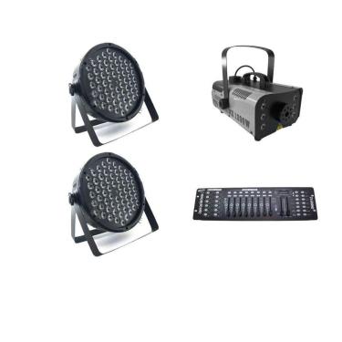 Imagem de Kit 2 Par Leds + Máquina De Fumaça 1200W + Mesa Dmx 512
