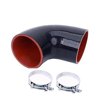 Imagem de Mangueira de silicone para cotovelo WISAUTO 90Degree 4 camadas de alto desempenho 90 graus para identificação automática: 3,5 polegadas