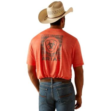 Imagem de ARIAT Camiseta masculina Charger Sw Shield, Coral quente, M
