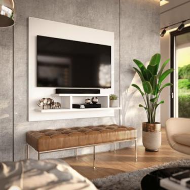 Imagem de Genérico, Painel para TV Smart 32 Polegadas com Nicho Prateleira Sala Quarto Reilly - Branco