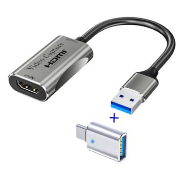Imagem de Placa de captura de vídeo, USB A ou C 3.0, HDMI (entrada 4K 60Hz) para gravação de áudio e vídeo USB (1080p 60Hz, 2K 30Hz) para ensino, transmissão, jogos, streaming, videoconferência (SS-VCC1-2Kac)