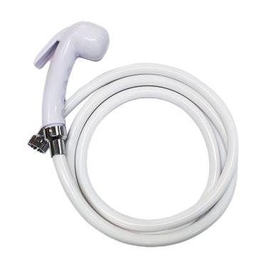 Imagem de Mangueira PVC Branca LISA  Com Ducha Manual Cromada Cardal - AC222K140