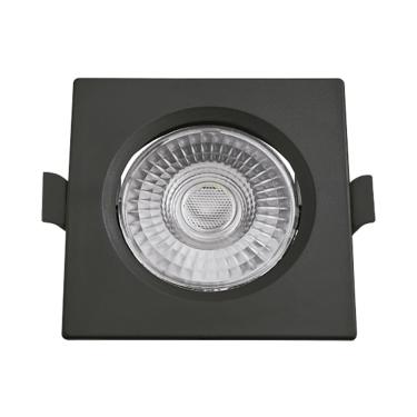 Imagem de Spot de Led Embutir Alltop MR16 Quadrado 5W Preto Bivolt Taschibra 3000K Luz Quente