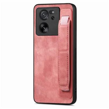 Imagem de Pulseira capa de couro vintage para Xiaomi Note 13 12 Pro Plus 11S 14 12T 11T POCO X4 X5 F5 13C Kickstand capa anti-queda, rosa, para Redmi 13C 4G