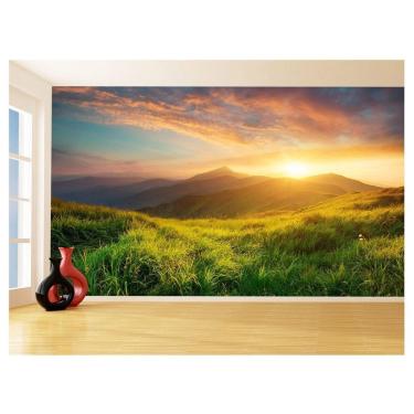 Imagem de Papel De Parede 3D Paisagem Por Do Sol Montanhas 3,5M Pds42