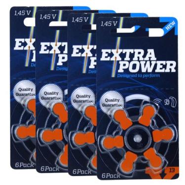 Imagem de Pilha Auditiva 13 Extra Power Bateria Pr48 Kit 24 Unidades