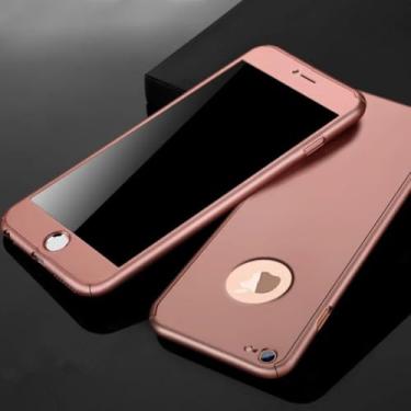 Imagem de Capa de telefone luxuosa de proteção total 360 para iPhone 6 6s Xs Max XR X Capa Coque para iPhone 6 12 7 8 Plus Capa 5s 13 11 Capa de vidro, ouro rosa oco, para iPhone 5 5S SE