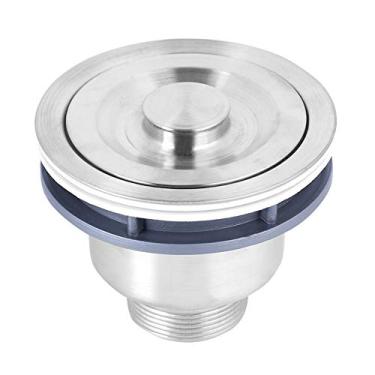 Imagem de Dreno de pia de cozinha, kit de montagem de ralo de pia, ralos de pia de a?o inoxid¨¢vel prata, ralo de pia de cozinha com buj?o de pia/tampa de veda??o para casa, Filtros de pia para pia de cozin