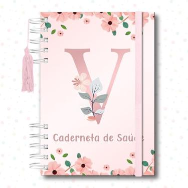 Imagem de Caderneta de Saúde da Criança, Caderno de Vacinação, Alfabeto Floral Rosa, 118 Páginas, 21,5 x 15,5 cm (V)