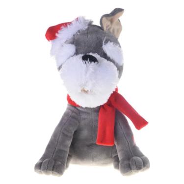 Imagem de Urso Cachorro Natalino C/ Movimento Cinza/Vrm 30cm 1111090 Cromus