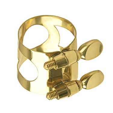 Imagem de 1 peça Yootones Metal Alto Saxofone Bocal Ligadura Parafusos Duplos Compatível com Saxofone (Ouro)