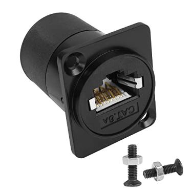 Imagem de QIANRENON Adaptador de montagem em painel RJ45 blindado RJ45 8P8C conector de rede fêmea para fêmea CAT6A/CAT6/CAT5E/CAT5 módulo de soquete de porta de rede RJ45, montagem em painel/painel D, extensão