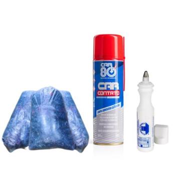 Imagem de Marcador Industrial & Limpa Contato Car 80 & Estopa de Azul 2Kg - Trig