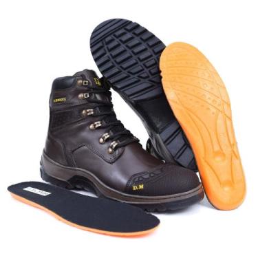 Imagem de Bota Masculina Coturno em couro  Militar Motociclista Adventure com Pa