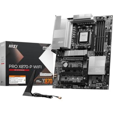 Imagem de MSI Placa-mãe PRO X870-P WiFi ProSeries (processadores AMD Ryzen 9000/8000/7000, AM5, DDR5, PCIe 5.0, M.2 Gen5, SATA 6Gb/s, USB 40Gbps, HDMI/DP, Wi-Fi 7, Bluetooth 5.4, LAN de 5Gbps, ATX)