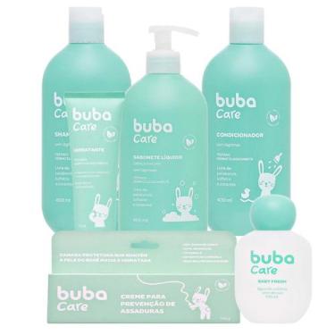 Imagem de Kit Limpeza Corpo Cabelo Bebê Infantil 400ml Hidratante Colônia Creme 